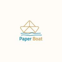 Papier Boot Logo schwebend auf Wasser. vektor