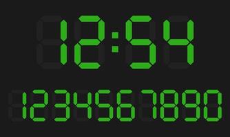 Digital Uhr und Nummer Satz, elektronisch zahlen vektor