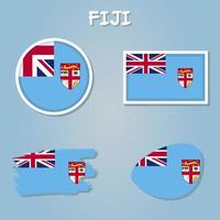flagga av fiji, de Begagnade färger i de flagga är blå, röd, vit. vektor