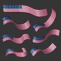 oss minnesmärke dag, patriot stolt märka, amerikan flagga och nationell symboler, förenad stater av Amerika patriotisk emblem vektor uppsättning. nationell oberoende dag 4:e juli märken