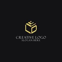 ld första monogram med sexhörning form logotyp, kreativ geometrisk logotyp design begrepp vektor
