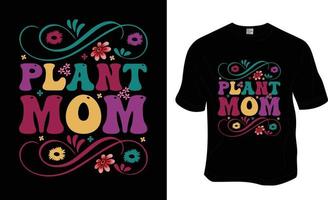 växt mamma, retro, häftig mamma växt älskare t-shirt design. redo till skriva ut för kläder, affisch, och illustration. modern, enkel, text t-shirt vektor