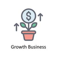 Wachstum Geschäft Vektor füllen Gliederung Symbole. einfach Lager Illustration Lager