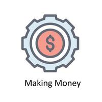 framställning pengar vektor fylla översikt ikoner. enkel stock illustration stock