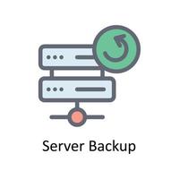 Server Backup Vektor füllen Gliederung Symbole. einfach Lager Illustration Lager