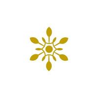 guld blomma isolerat på en vit logotyp mall design vektor