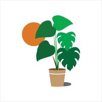 Monstera Blume Pflanzen Erzeuger Vektor Logo Design