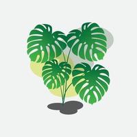 vektor monstera blomma kontor interiör bakgrund logotyp design