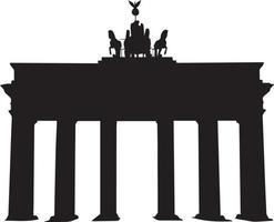 Brandenburg Tor Silhouette im Berlin auf ein Weiß Hintergrund vektor