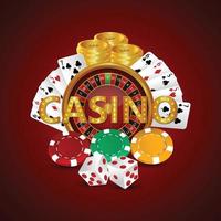 Casino Turnier VIP Luxus Einladungskarte mit Casino Roulette vektor