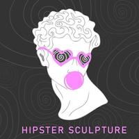 hipster gammal grekisk skulptur. stiliserade posters i en modern psychedelic stil vektor