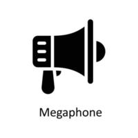 Megaphon Vektor solide Symbole. einfach Lager Illustration Lager