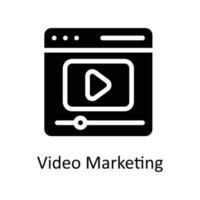 Video Marketing Vektor solide Symbole. einfach Lager Illustration Lager