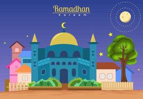 moslem religion ramadan karem mubarak illustration vektor design