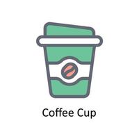 kaffe kopp vektor fylla översikt ikoner. enkel stock illustration stock
