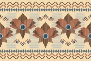 ethnisch Ikat Stoff Muster geometrisch Stil.afrikanisch Ikat Stickerei ethnisch orientalisch Muster braun Sahne Hintergrund. abstrakt,vektor,illustration.für Textur, Kleidung, Verpackung, Dekoration, Teppich. vektor