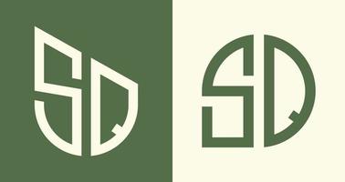 kreativ enkel första brev kvm logotyp mönster bunt. vektor