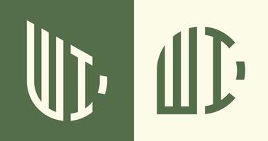 kreativ einfach Initiale Briefe wi Logo Designs bündeln. vektor