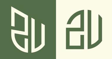 kreativ einfach Initiale Briefe zv Logo Designs bündeln. vektor