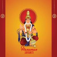 kreativ vektorillustration av Lord Hanuman för Hanuman Jayanti vektor