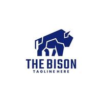 Bison modern Technologie Logo Design vektor