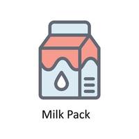 mjölk packa vektor fylla översikt ikoner. enkel stock illustration stock