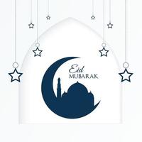 traditionell eid mubarak festival kort med islamic dekoration vektor