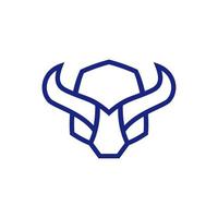 minotaur tjur huvud monoline logotyp design vektor