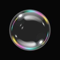 tvål bubbla med regnbåge reflexion. vektor design.