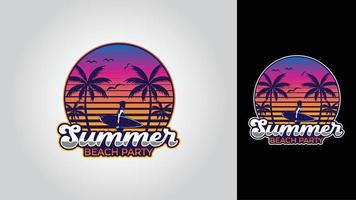 sommar strand vektor logotyp design