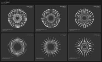uppsättning av halvton abstrakt cirkel logotyp design. modern digital punkt Sol vektor. vektor