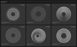 samling av runda prickar logotyp design vektor. modern abstrakt halvton cirkel uppsättning. vektor