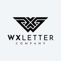 modern brev wx xw w x logotyp vektor. minimal svart wx första logotyp mall. vektor