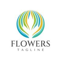 Luxus bunt Tulpe Blume Logo Design. modern Linie Blumen- Boutique Logo. vektor