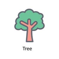 Baum Vektor füllen Gliederung Symbole. einfach Lager Illustration Lager