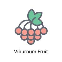 Viburnum Obst Vektor füllen Gliederung Symbole. einfach Lager Illustration Lager