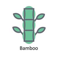 Bambus Vektor füllen Gliederung Symbole. einfach Lager Illustration Lager