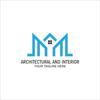 architektonisch und Innere mit Brief m Logo vektor