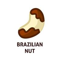 Brasilianer braun Nuss Symbol. exotisch gesund Snack. natürlich frisch Eiweiß. Öko Logo. vektor