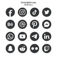 populär social nätverk logotyp ikoner samling vektor