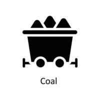 Kohle Vektor solide Symbole. einfach Lager Illustration Lager