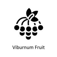 Viburnum Obst Vektor solide Symbole. einfach Lager Illustration Lager