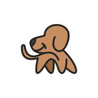 Tier glücklich Hund Linie kreativ Logo vektor