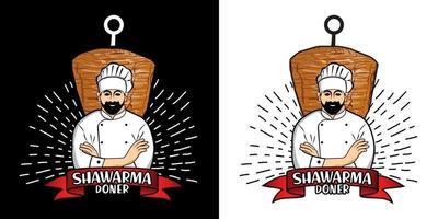 Shawarma-Logo für Restaurants und Märkte. Döner Kebab Logo Vorlage. eps10 Vektorillustration. vektor