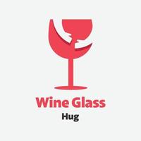 Wein Glas Umarmung Logo vektor