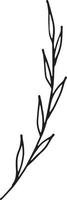 linear Wildblume Blume. Hand gezeichnet Illustration. vektor