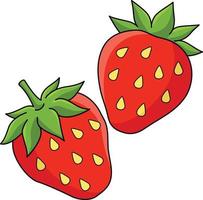 Erdbeere Obst Karikatur farbig Clip Art vektor