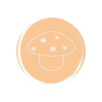söt svamp ikon vektor, illustration på cirkel med borsta textur, för social media berättelse och Instagram slingor vektor