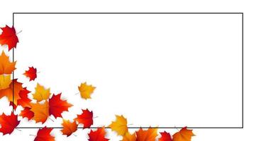 Vektorhintergrund mit roten, orangen, braunen und gelben fallenden Herbstblättern vektor