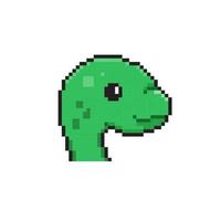 brontosaur huvud pixel konst stil vektor